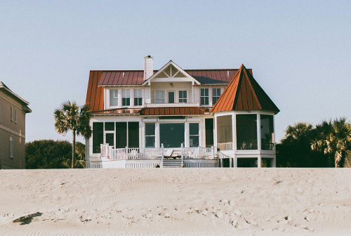 Pink beach house